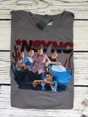 ♡ *NSYNC Y2K Graphic Crewneck T-Shirt - Gray S